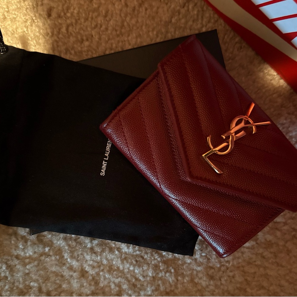 Saint Laurent Red Wallet Luxurious Leather Design